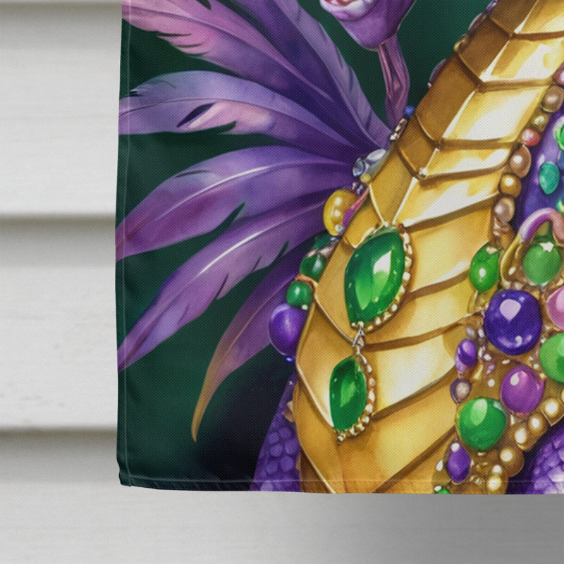 Double Sided 40'' H x 28'' W Polyester Mardi Gras House Flag