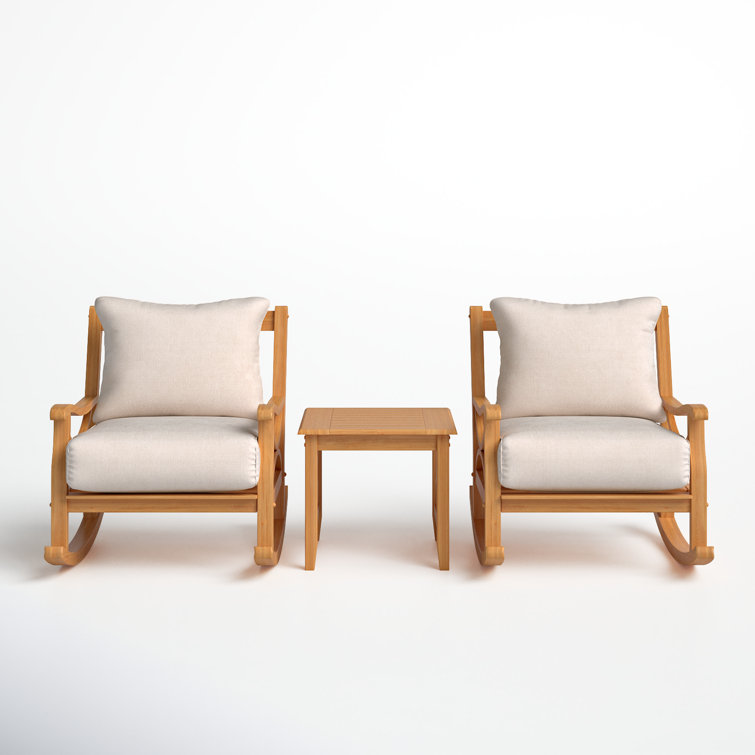 Brunswick Teak 2 - Person Patio Conversation Sets with Cushions