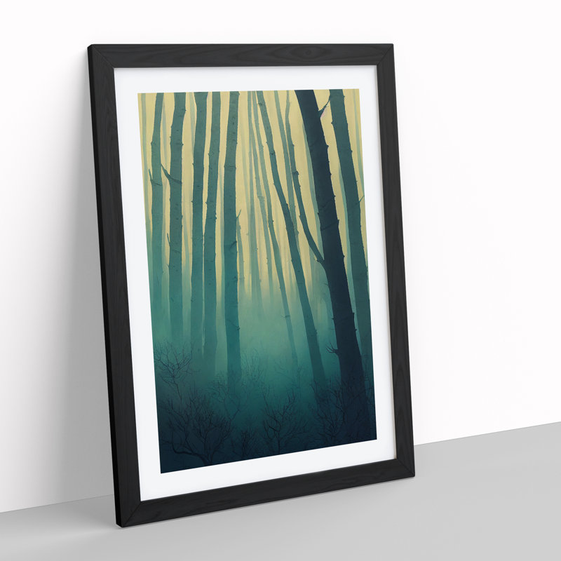 XV1022-5405X Zen Forest - Single Picture Frame Print, Black Framed, 64cm H x 46cm W