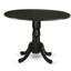 Ensemble de table de cuisine 3 pièces pour petits espaces comprenant une table de salle à manger ronde avec Dropleaf et 2 chaises en bois massif, noir-446050959-446050944-446050946
