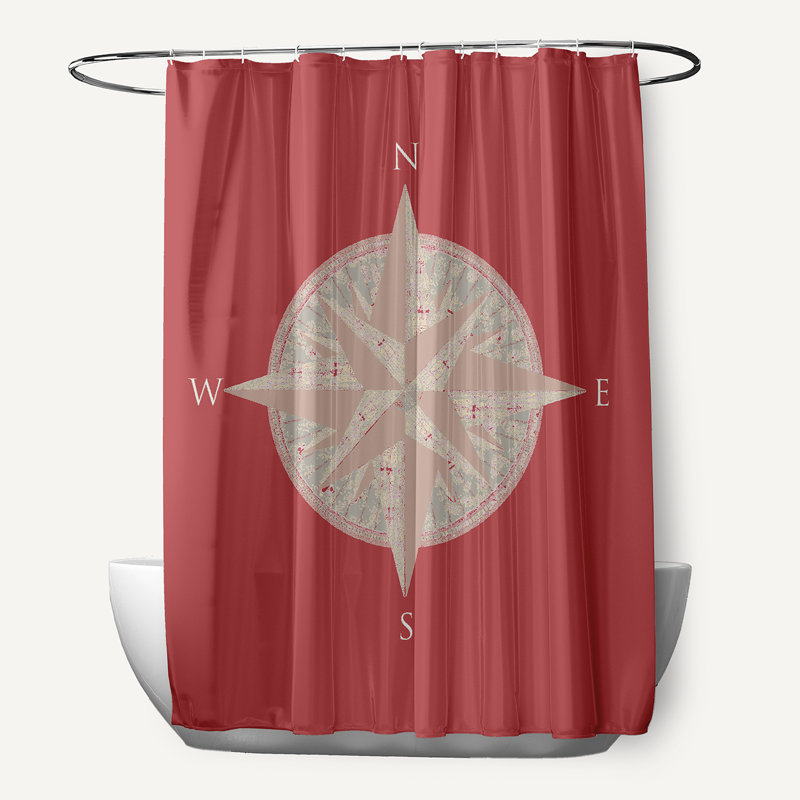 Rideau de douche simple Matawan, Rouge