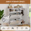 Armoire à chaussures avec tiroirs et tablettes rabattables (blanc)-892268737