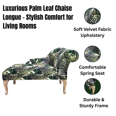 Elegant Upholstered Velvet Chaise Longue with Soft Foam Cushioning, Removable Legs, Perfect for Stylish Home Interiors