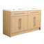 Meuble-lavabo autoportant de 60 po avec lavabo en résine, 4 portes à fermeture douce, contreplaqué original (KD-PACKING)