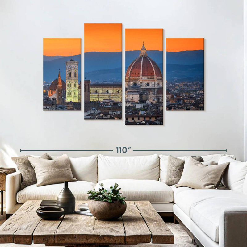 Cathédrale de Nicci Florence au crépuscule, H 54 po x l 84 po