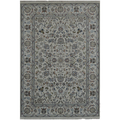 Louie-John One-of-a-Kind Rectangle 5'7" X 8' New Age Area Rug in Ivory/Blue/Gray