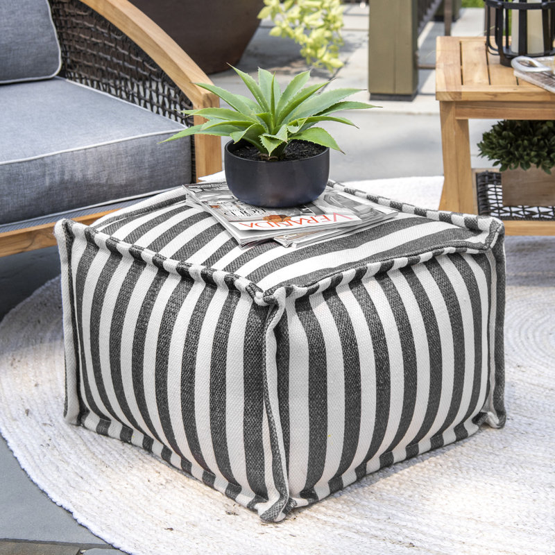 Macclesfield Upholstered Pouf, Gray