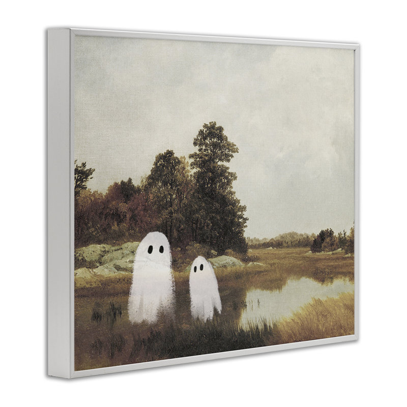 Paire de fantômes en campagne d'automne, estampe numérique, design par Victoria Barnes, H 24 po x l 30 po