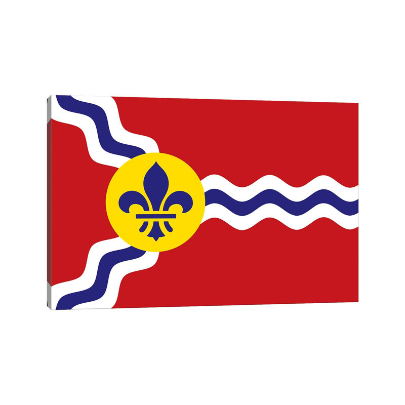 St. Louis Flag by Benton Park Prints - Wrapped Canvas Gallery-Wrapped Canvas Giclée, 20.32 cm H x 30.48 cm W