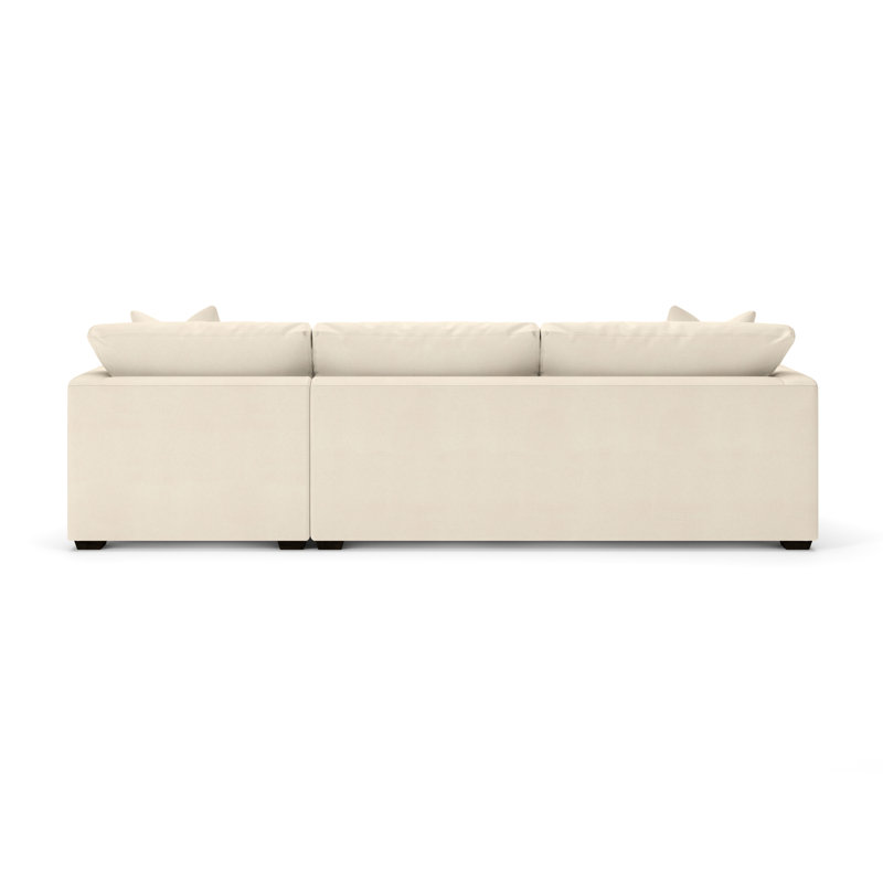 Canapé modulaire à méridienne 2 pièces Edan, Orienté à droite, Velours Bella Performance cacao Bella