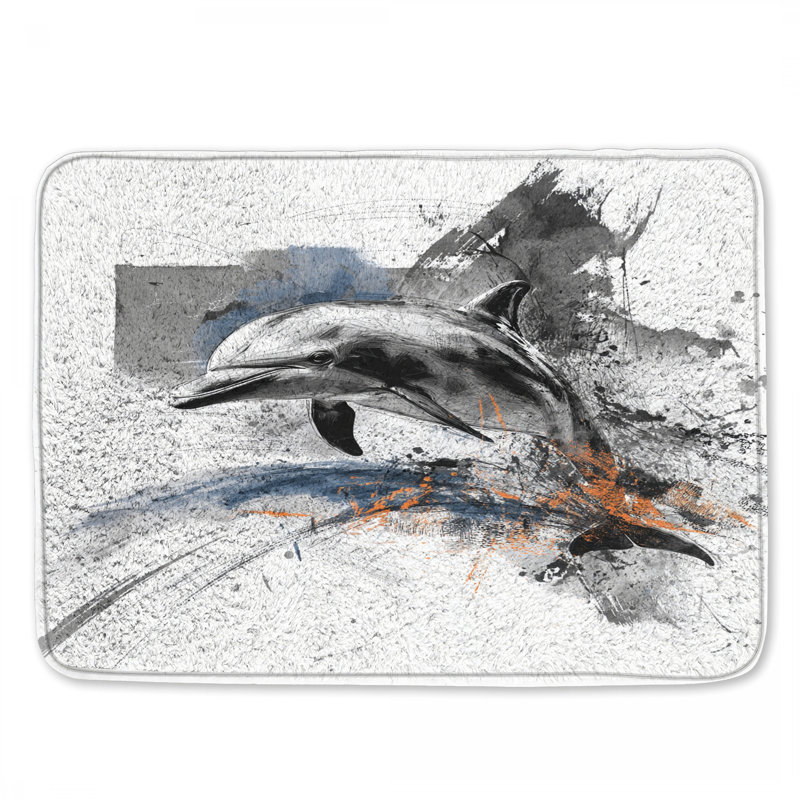Tapis de bain abstrait, L 34 po x L 21 po