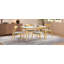Ensemble de salle à manger 5 pièces, 1 table + 4 chaises, structure en bois d'hévéa, chaises ergonomiques et table en faux bois-1015825517