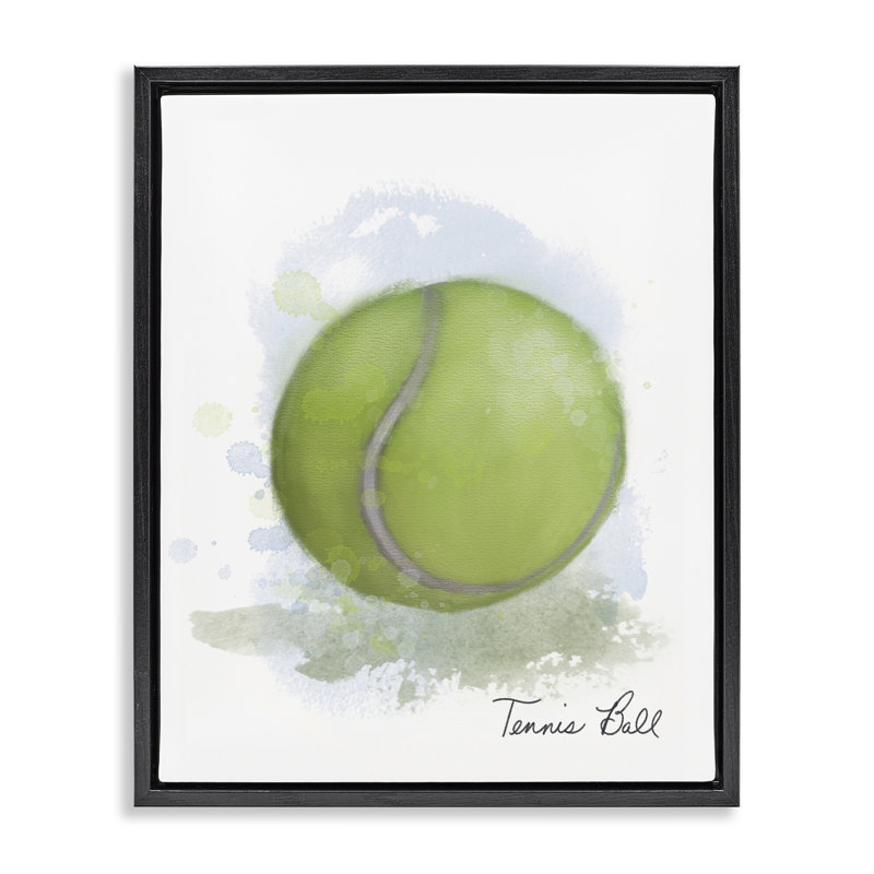 Cadre flottant de balle de tennis pastel doux, design par Matthew Piotrowicz, Cadre flottant noir de jais, H 21 po x l 17 po
