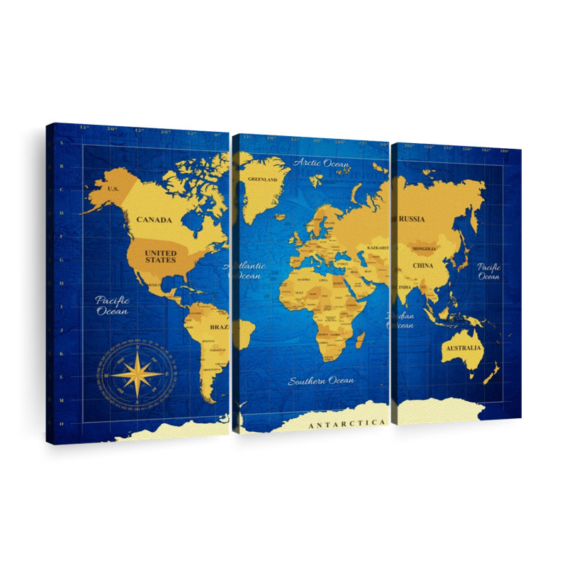 Reproduction d'art sur toile jaune, H 24 po x l 38 po x P 1,25 po