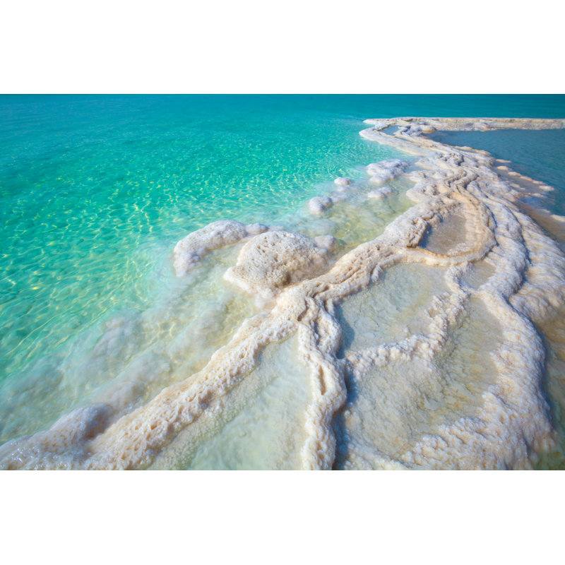 Texture Of Dead Sea, Salt Sea Shore - Wrapped Canvas Print, 20cm H x 30cm W x 3.8cm D