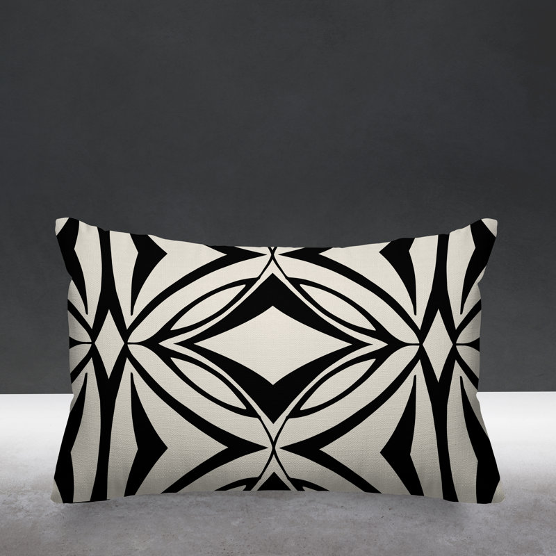 Coussin décoratif intérieur / extérieur Eamon, Noir