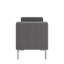 Banc repose-pieds carré avec accoudoirs carrés et garniture cloutée en velours moelleux gris anthracite