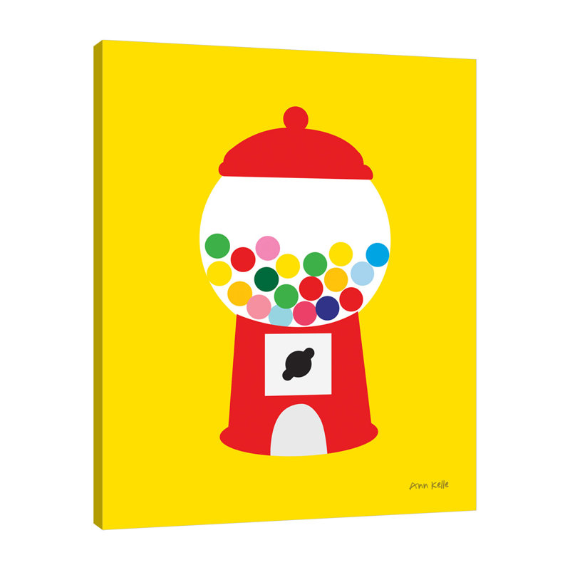 "Gumball Machine", toile tendue par Ann Kelle, H 20 po x l 16 po x P 1,5 po