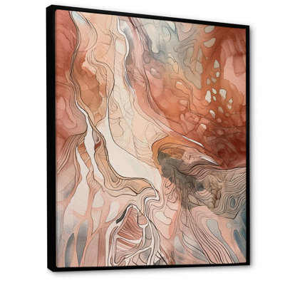 Chocolat, rêves, terre cuite, aquarelle abstraite - peinture murale abstraite