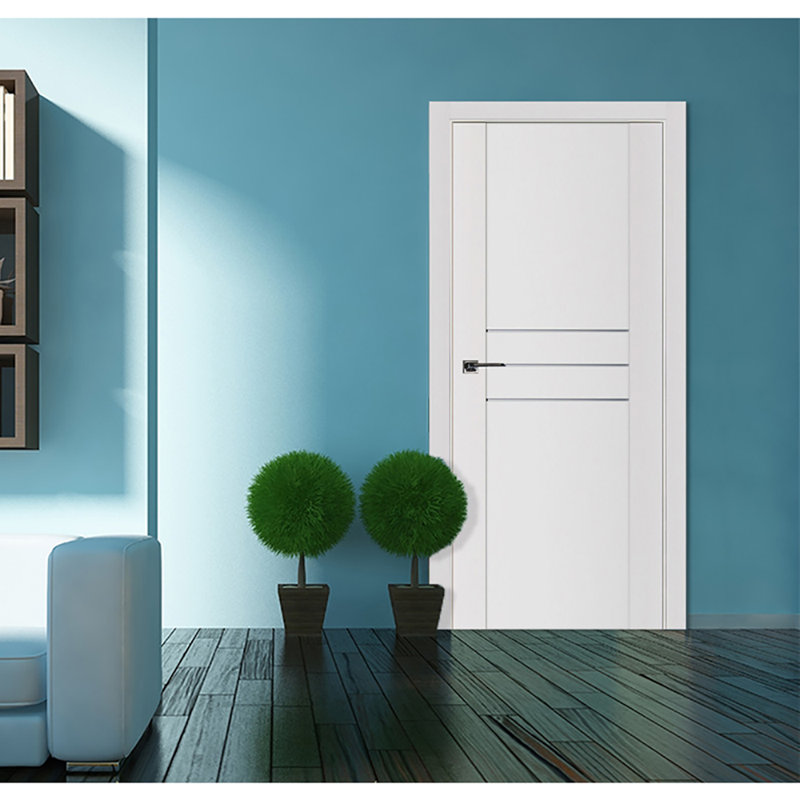 Porte intérieure moderne laminée blanc doux Stile 005, 18 po x 80 po