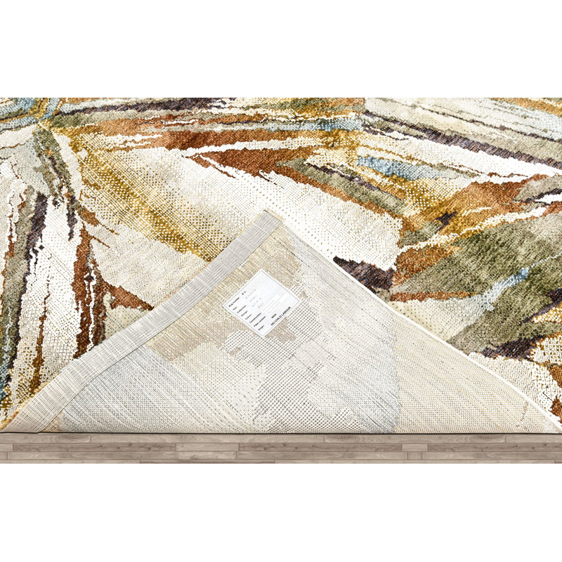 Tapis moderne abstrait en laine 8 pi 10 po x 11 pi 10 po