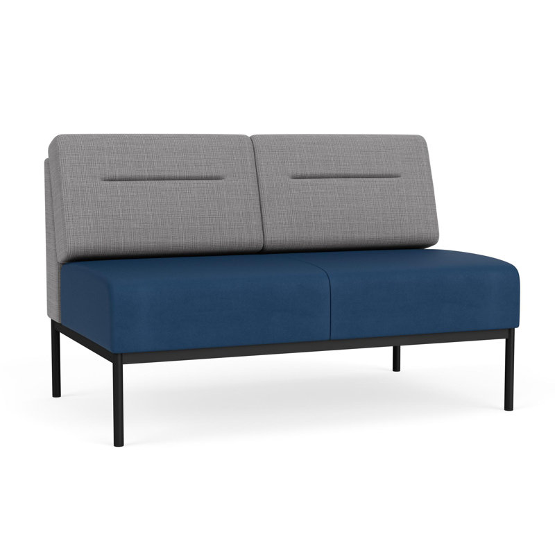 Causeuse Darsey, Sans alimentation, Noir, Chambray gris; Patriot Plus Blue Ridge