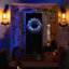 Décoration d'Halloween couronne de fantôme illuminée 24 po Haunted Hill Farm