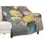 Jeté en flanelle de luxe à fleurs bleues, couverture douce et douce pour le salon-134404931