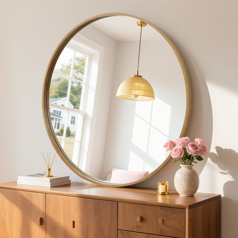 Miroir Karrina, Bois naturel, 36 po x 36 po