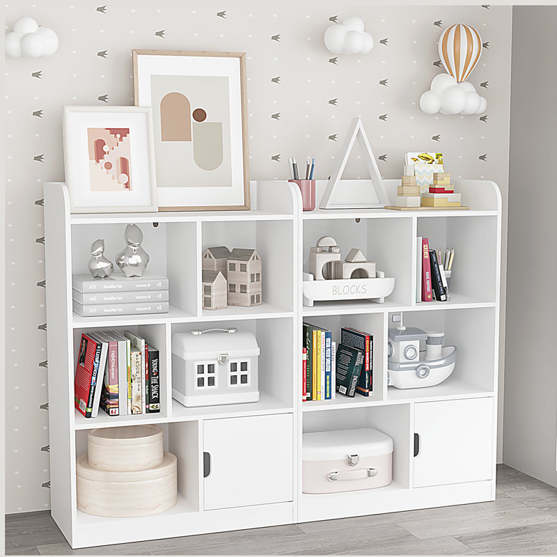 Bibliothèque pour enfants, bibliothèque avec 6 compartiments, tablettes autoportantes et rangement pour cubes