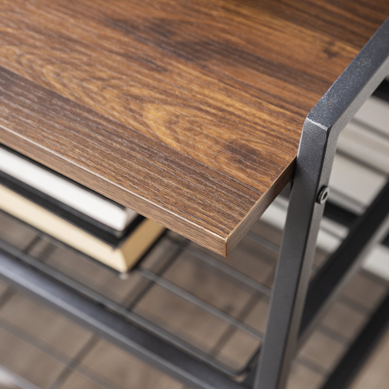 Upholstered Storage Bench, Dark Walnut