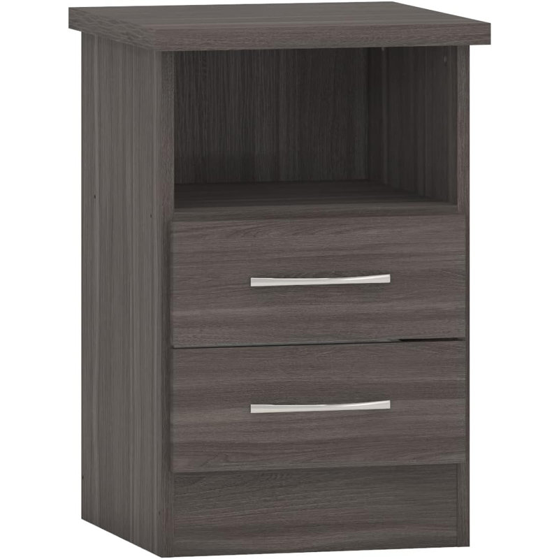 Cascio 2 Drawer Bedside Table, Black