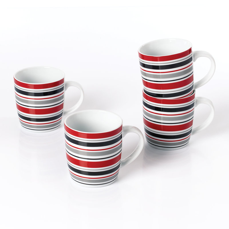 Waterside 4 Pack Brompton Burgundy Mug Set