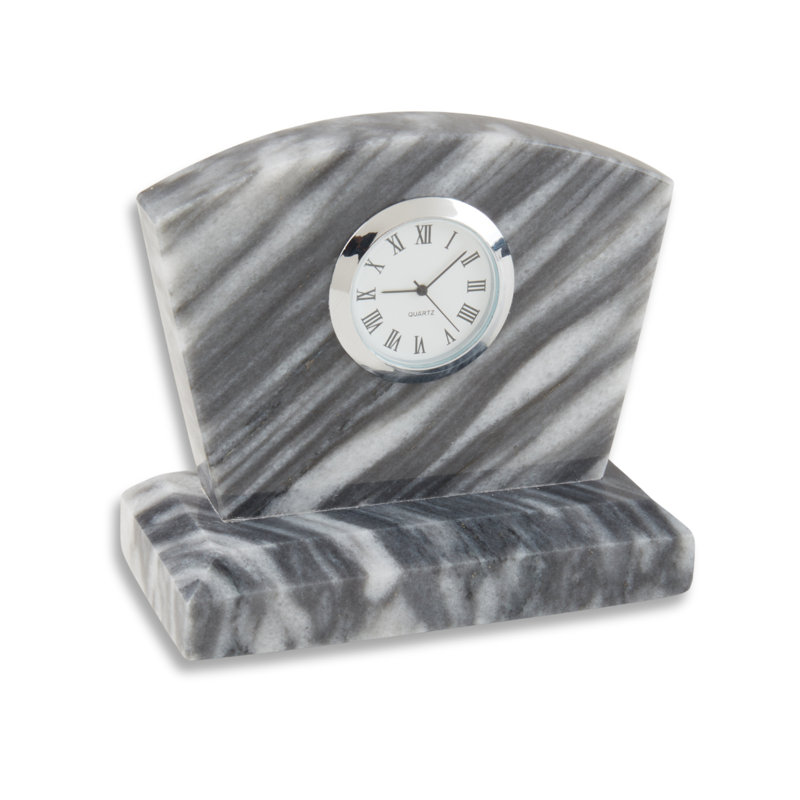 Horloge de table analogique à quartz, Gris / argent