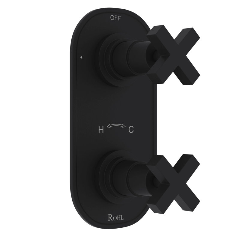 Lombardia® 1/2" Thermostatic Trim with Diverter, Matte Black