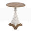 Table d'appoint ronde antique blanche