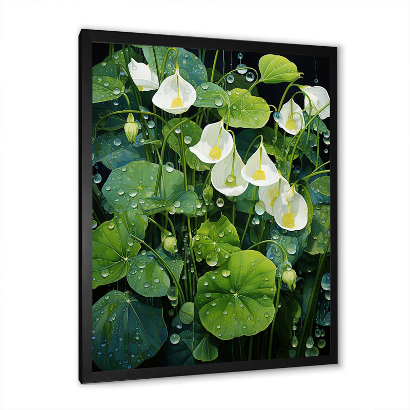 «Meticulous Bellflower Plants», reproduction d'art sur toile, Cadre simple noir, H 32 po x l 16 po x P 1 po