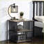 Chêne antique Table de chevet en métal à 3 tablettes pour la chambre à coucher