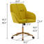Chaise de bureau ergonomique avec dossier large, base dorée et réglage multifonctionnel pour la maison et le bureau.