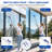 ITTAR 75" Window Squeegee with Extension Pole, Glass cleaning Kit with Adjustable Head for Corners, 12" Squeegee+11" Chenille & 2 Microfiber Pads for Shower, Indoor/Outdoor High windows, Car Glass