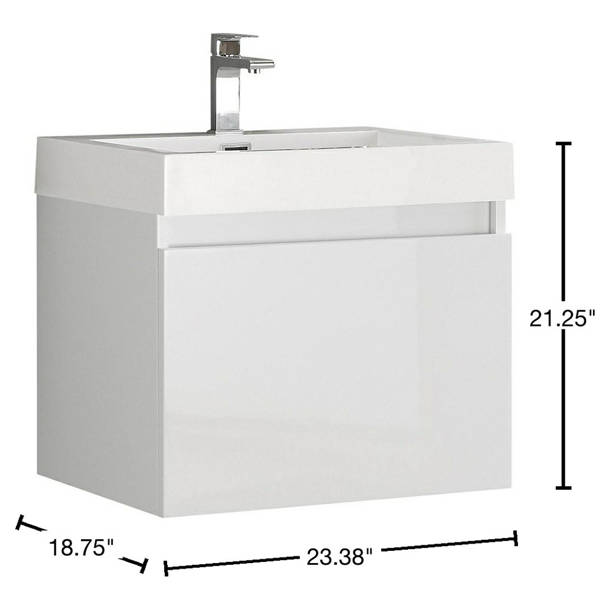Wade Logan® Calabrese 23.43'' Single Bathroom Vanity with Solid Surface ...