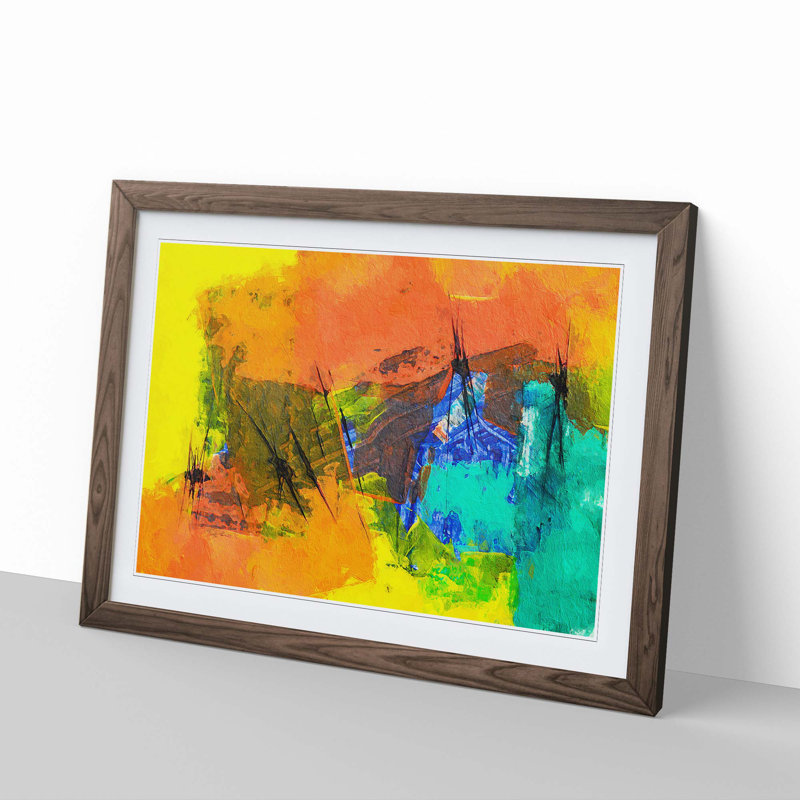 Abstract Vol.163 by S.Johnson - Framed Print, 45cm H x 63cm W x 2cm D, Walnut Framed