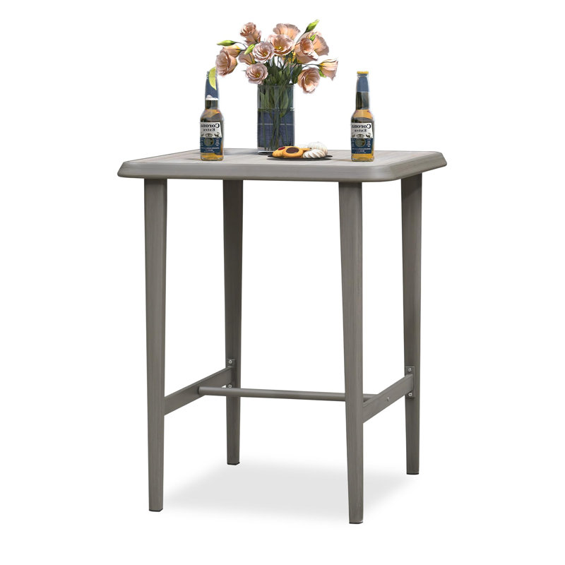  Table de bar pour l'extérieur, 41.34" H x 33.46" W x 33.46" D, Lighr Gray