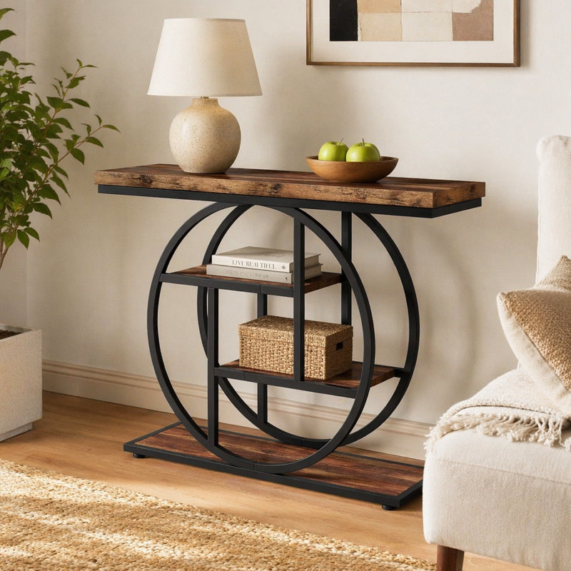 Table console 41,3 po, Brown, Brown, Brown