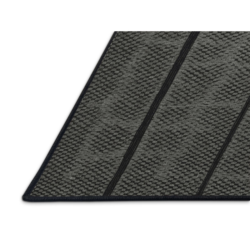 Tapis gris en treillis lavable à la machine, Rectangulaire 8 pi x 12 pi