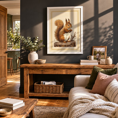 Red Squirrel Portrait Boho - Framed Print