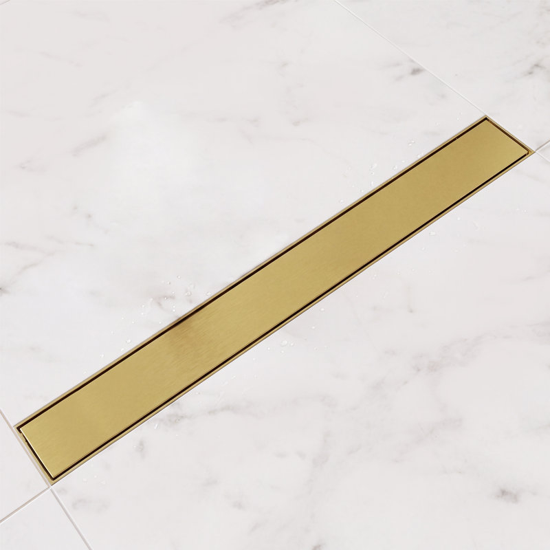 24" Linear Shower Drain, Brushed Gold
