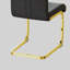 Lot de 2 chaises de salle à manger modernes en similicuir PU - Dossier haut, pieds en métal doré plaqué, pour cuisine, chambre, salon - Noir - 2