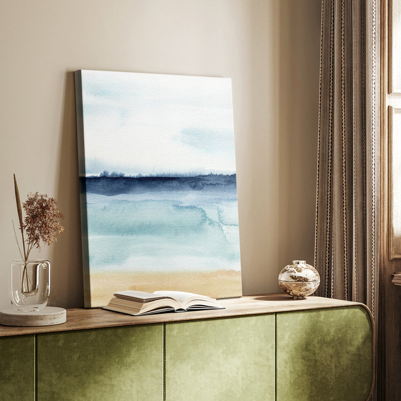 Watercolor Ocean Horizon I - galerie Cavas sur mesure, H 18 po x l 12 po