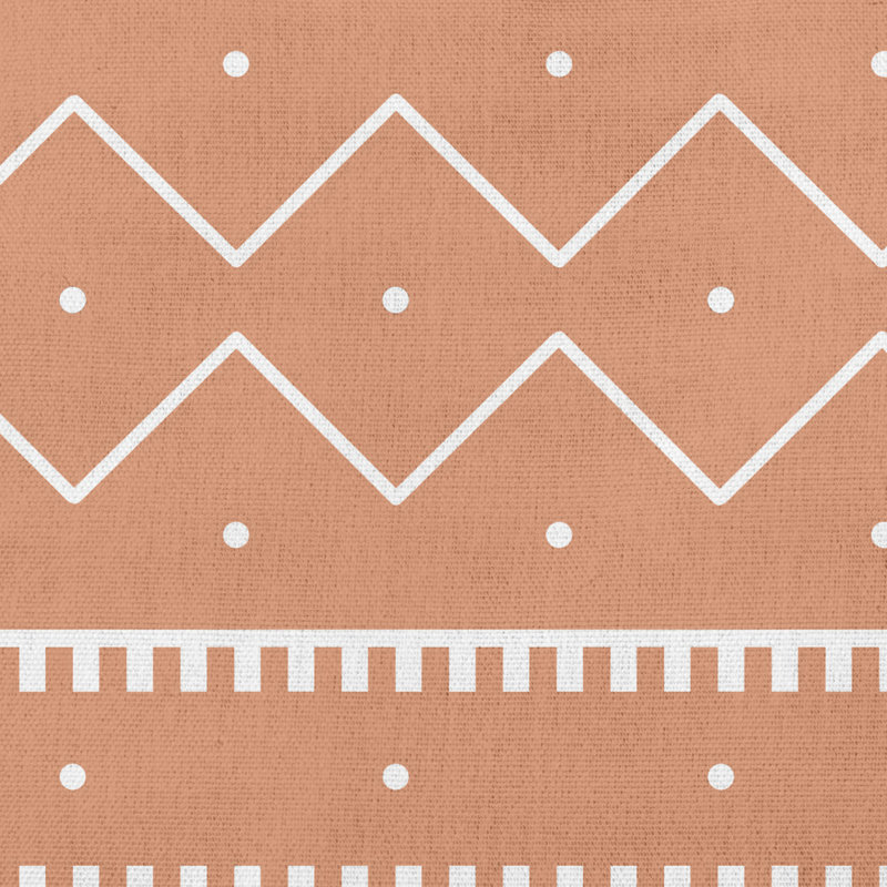 Housse et insert de coussin décoratif carré Mudcloth, Corail, 18 po x 18 po